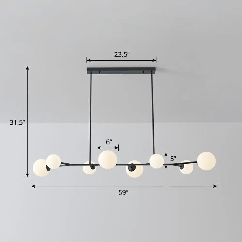 DecorBites™ Simplicity Opal Glass Molecular Island Suspension Light for Dining Rooms