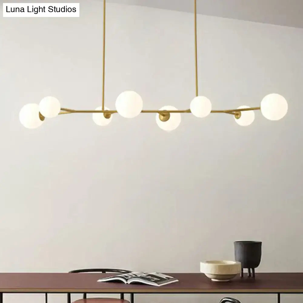 DecorBites™ Simplicity Opal Glass Molecular Island Suspension Light for Dining Rooms