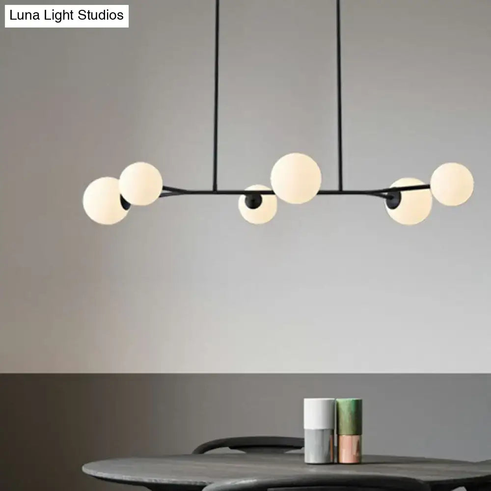 DecorBites™ Simplicity Opal Glass Molecular Island Suspension Light for Dining Rooms