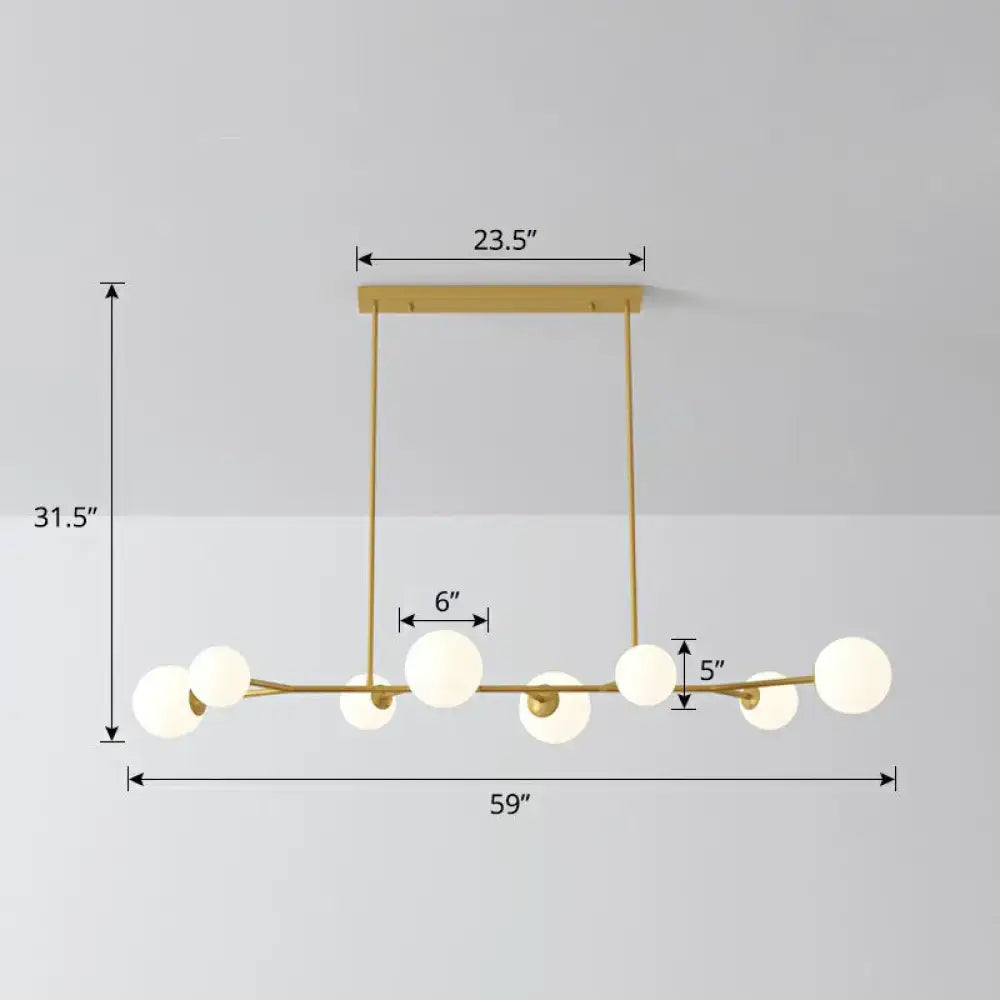 DecorBites™ Simplicity Opal Glass Molecular Island Suspension Light for Dining Rooms