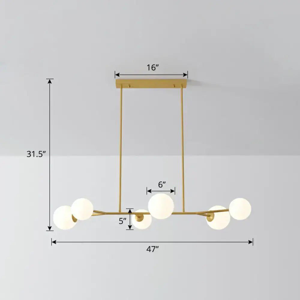 DecorBites™ Simplicity Opal Glass Molecular Island Suspension Light for Dining Rooms