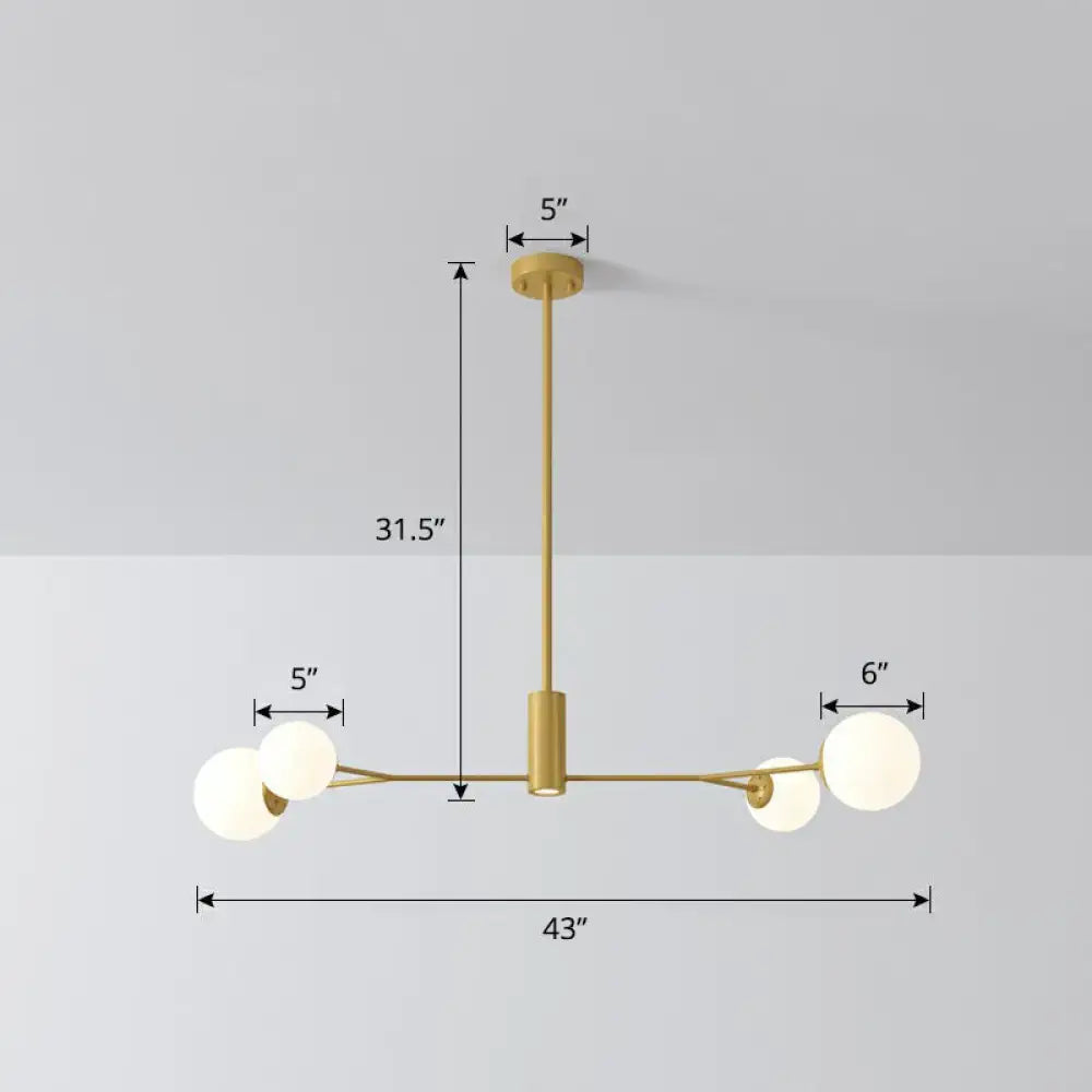 DecorBites™ Simplicity Opal Glass Molecular Island Suspension Light for Dining Rooms
