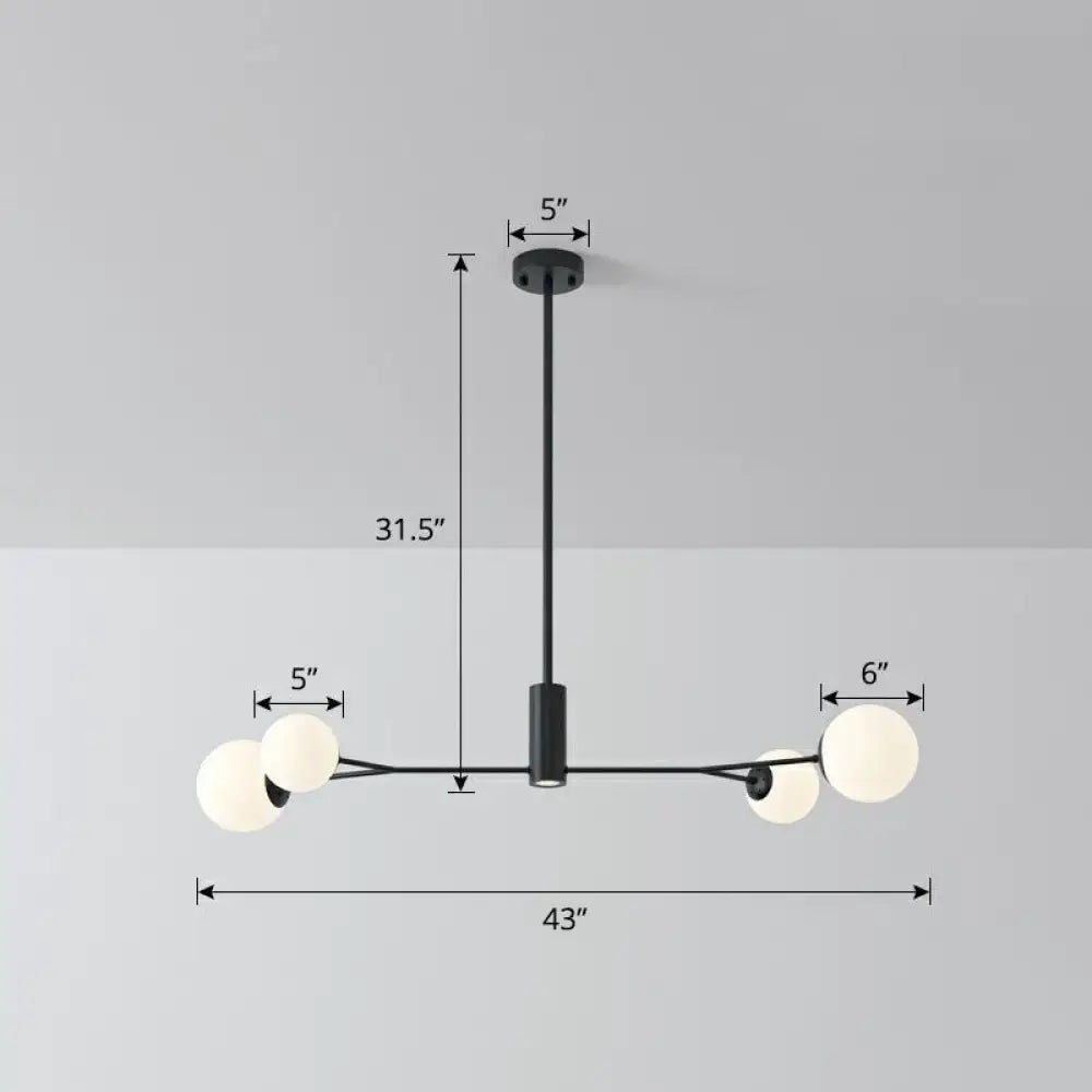 DecorBites™ Simplicity Opal Glass Molecular Island Suspension Light for Dining Rooms