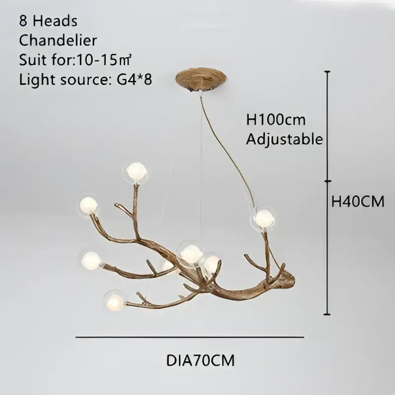 DecorBites™ Simulation Iron Tree Branch Bubble Chandelier