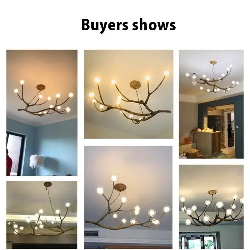 DecorBites™ Simulation Iron Tree Branch Bubble Chandelier