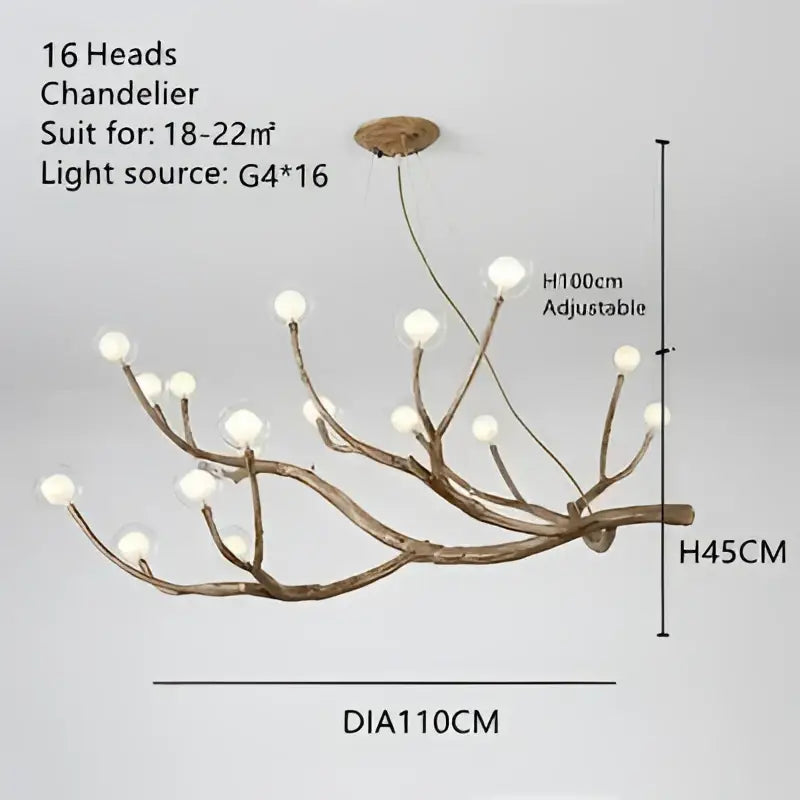DecorBites™ Simulation Iron Tree Branch Bubble Chandelier