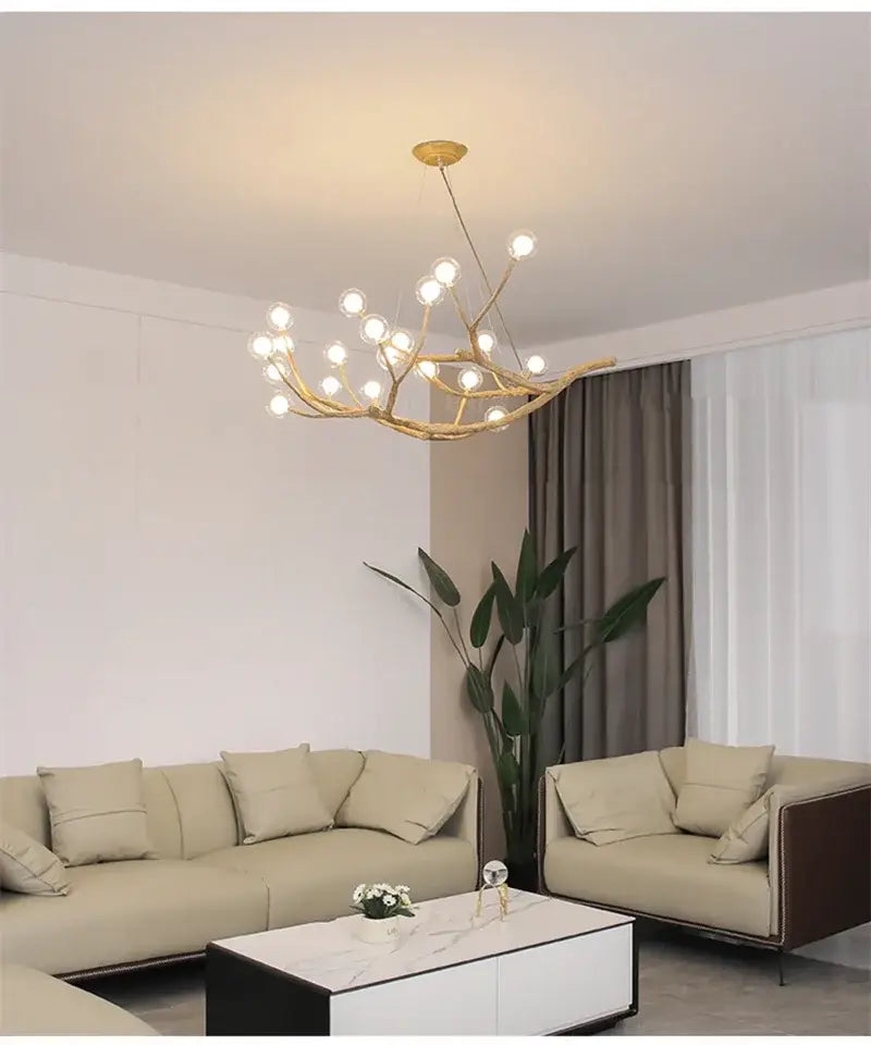 DecorBites™ Simulation Iron Tree Branch Bubble Chandelier