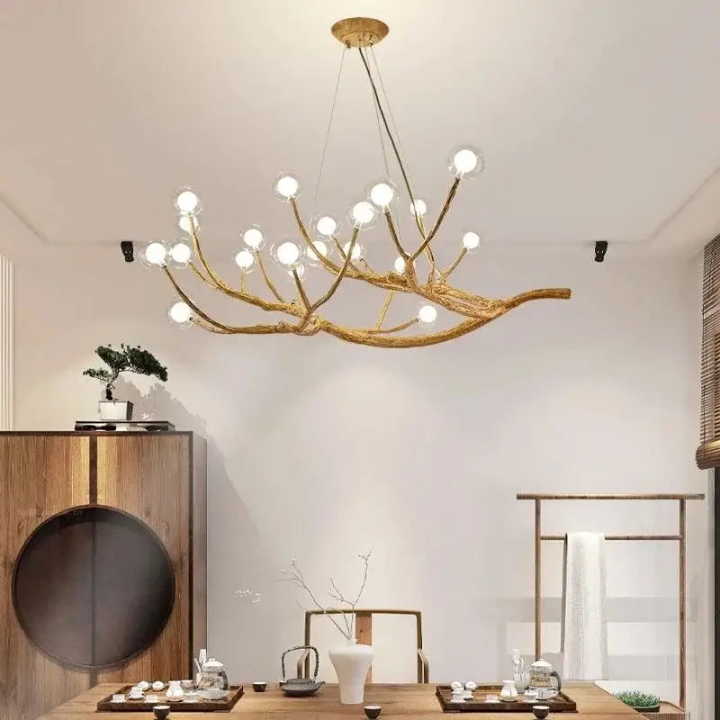 DecorBites™ Simulation Iron Tree Branch Bubble Chandelier
