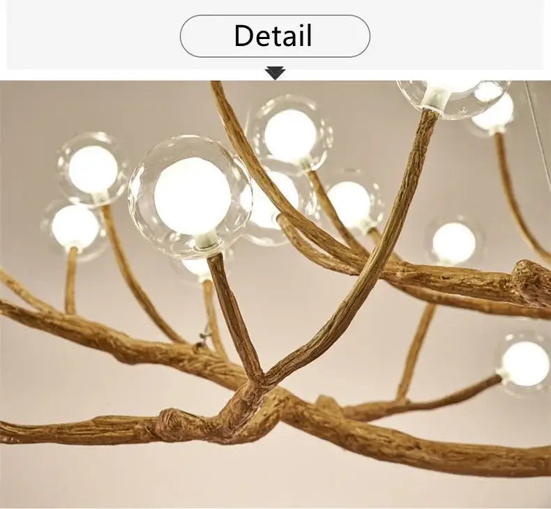 DecorBites™ Simulation Iron Tree Branch Bubble Chandelier