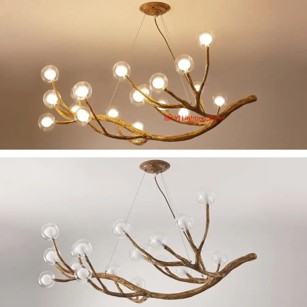 DecorBites™ Simulation Iron Tree Branch Bubble Chandelier
