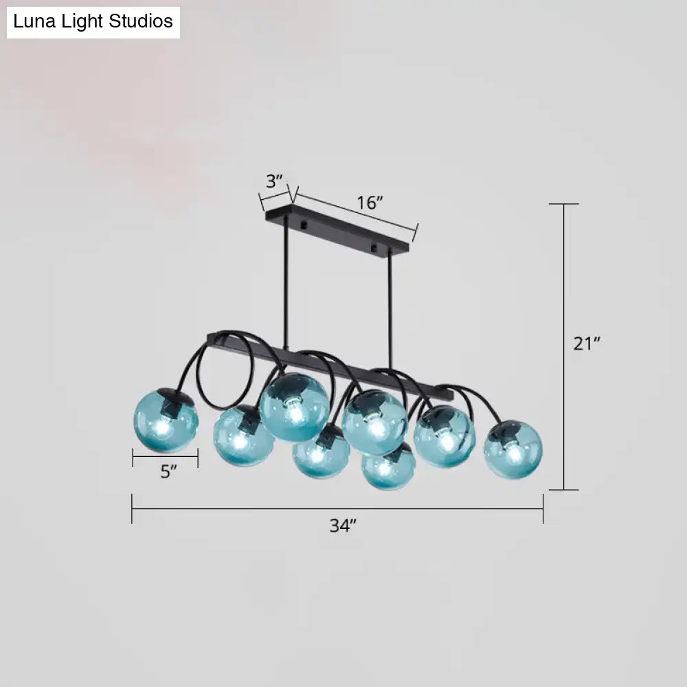 DecorBites™ Sleek Black Glass Sphere Island Light for Modern Dining Rooms