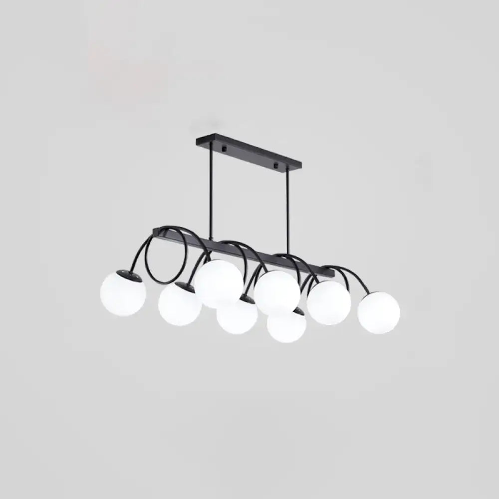 DecorBites™ Sleek Black Glass Sphere Island Light for Modern Dining Rooms