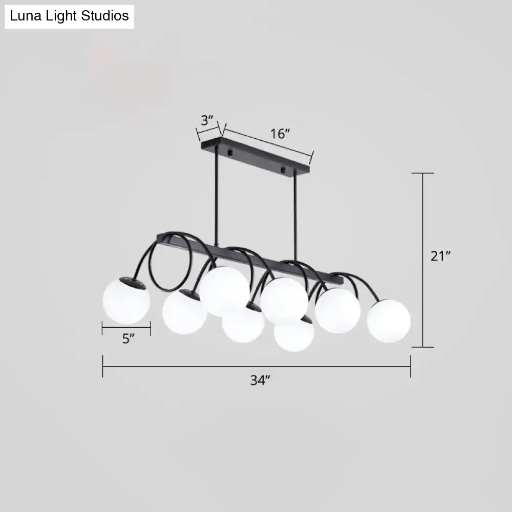 DecorBites™ Sleek Black Glass Sphere Island Light for Modern Dining Rooms