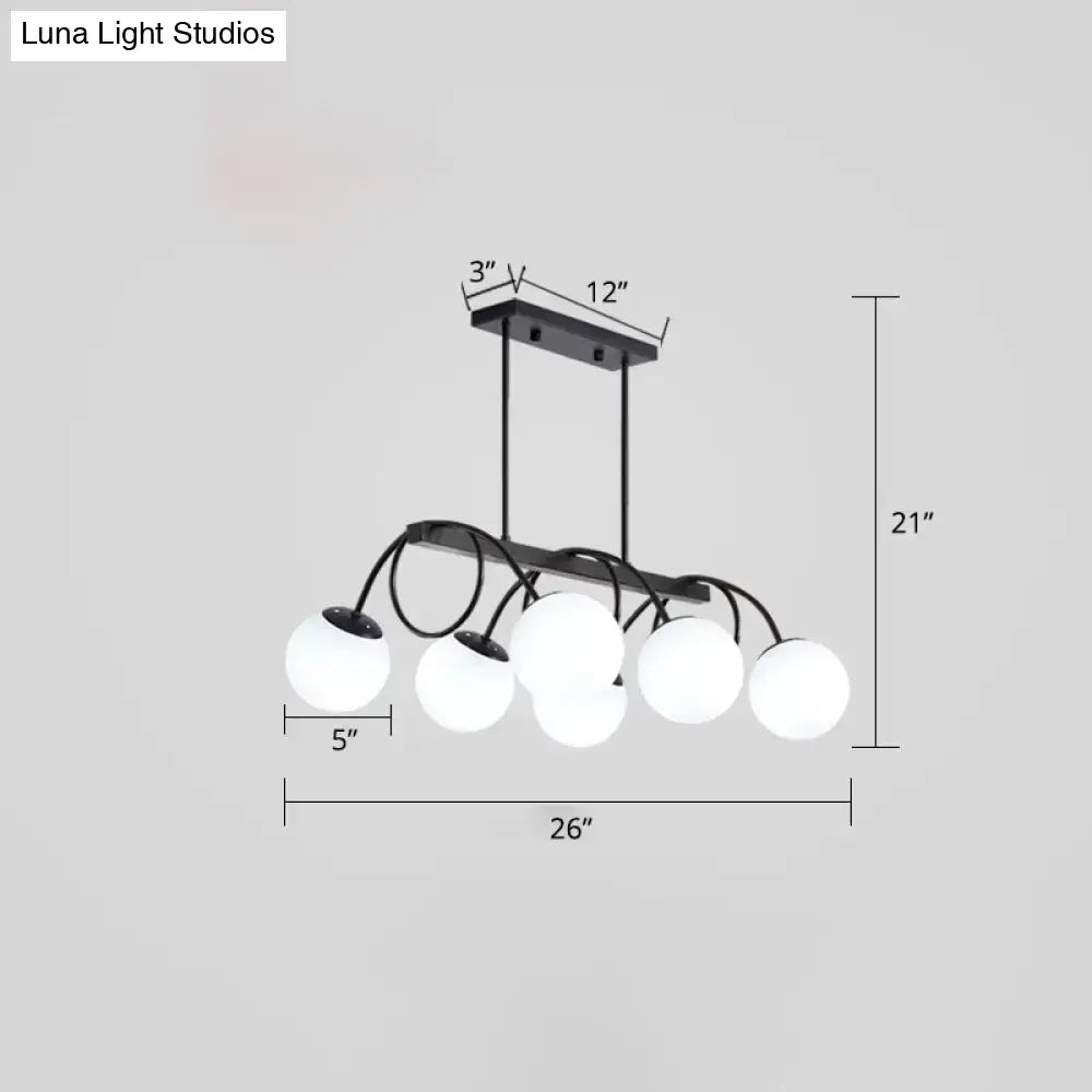 DecorBites™ Sleek Black Glass Sphere Island Light for Modern Dining Rooms