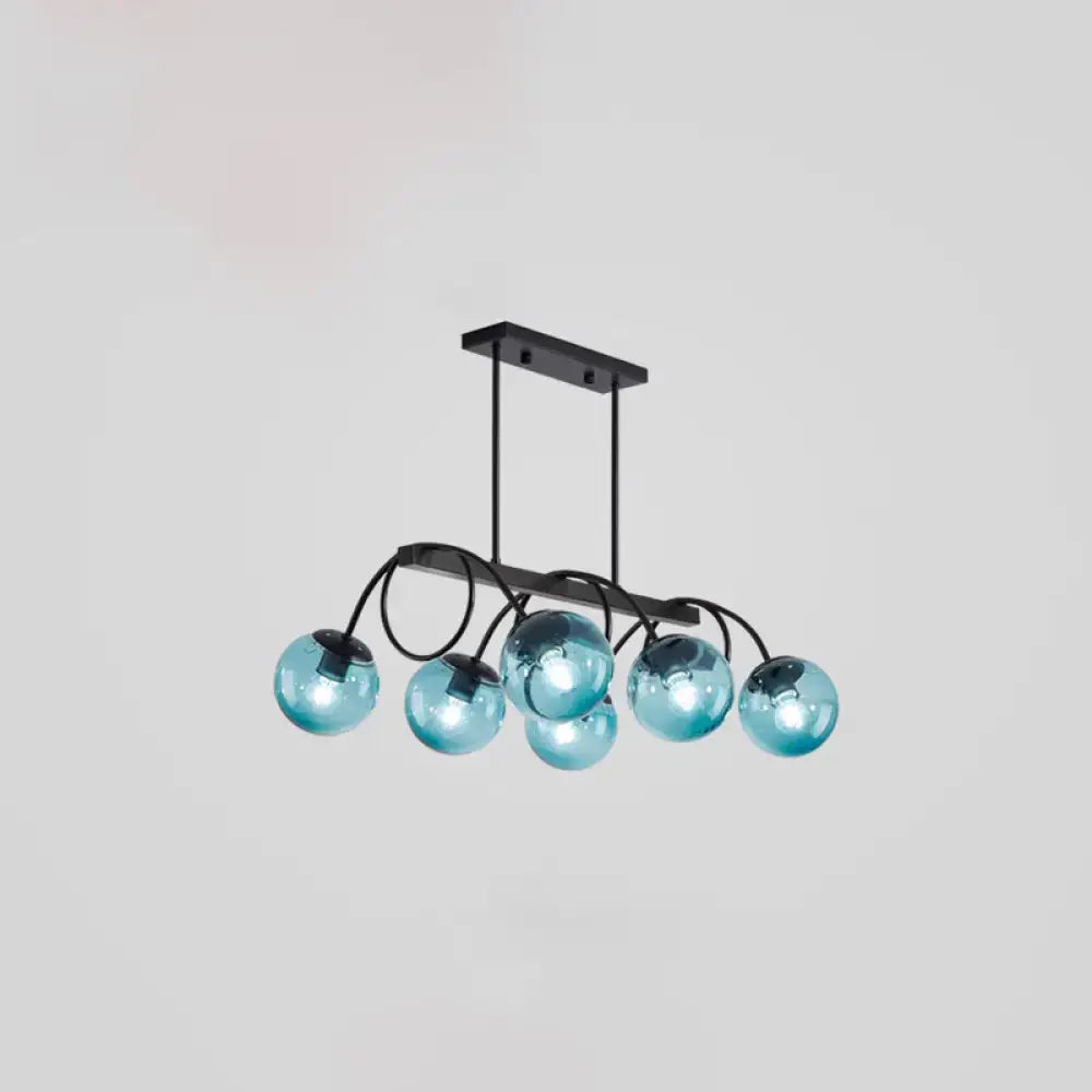 DecorBites™ Sleek Black Glass Sphere Island Light for Modern Dining Rooms