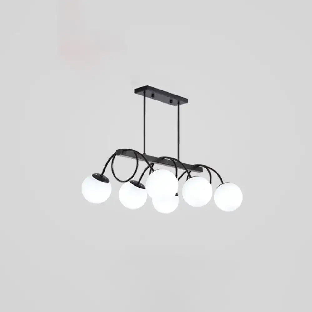 DecorBites™ Sleek Black Glass Sphere Island Light for Modern Dining Rooms