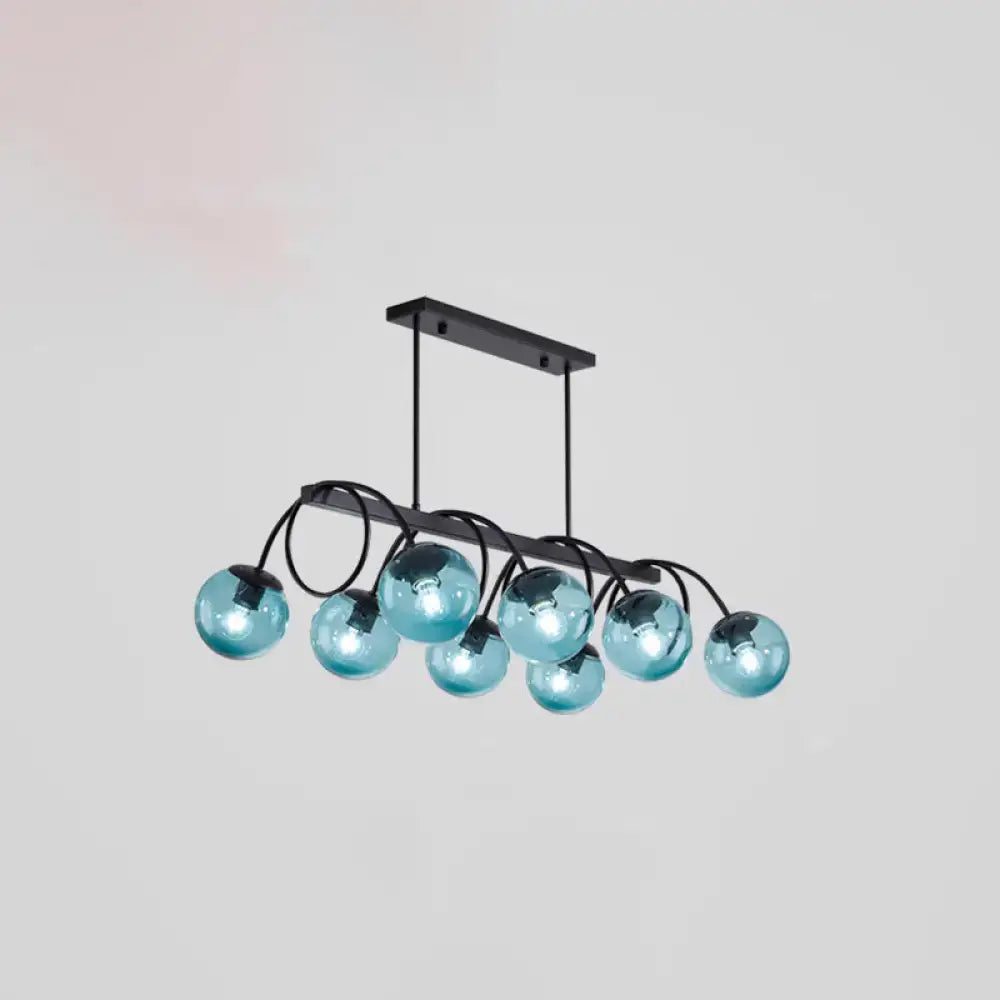 DecorBites™ Sleek Black Glass Sphere Island Light for Modern Dining Rooms