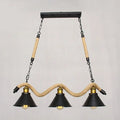DecorBites™ Sleek Black Spiral Rope Pendant Light Fixture with Loft Style Bar Island Lamp and Cone Shade