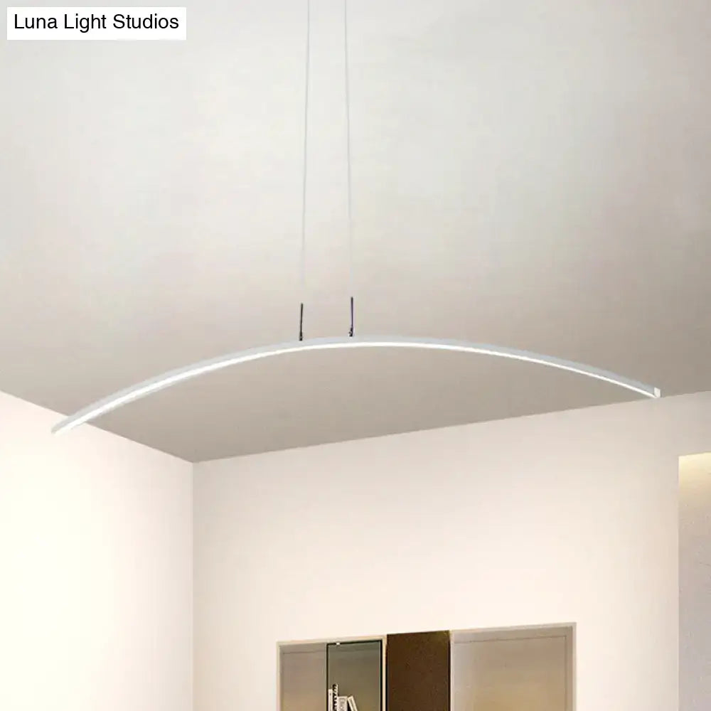 DecorBites™ Sleek Black/White Arch Island LED Pendant Lamp for Elegant Dining Table Lighting