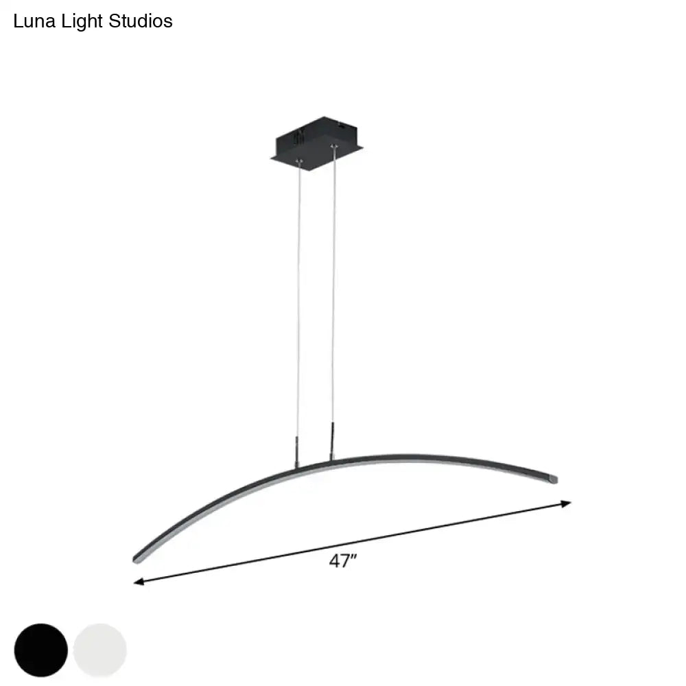 DecorBites™ Sleek Black/White Arch Island LED Pendant Lamp for Elegant Dining Table Lighting