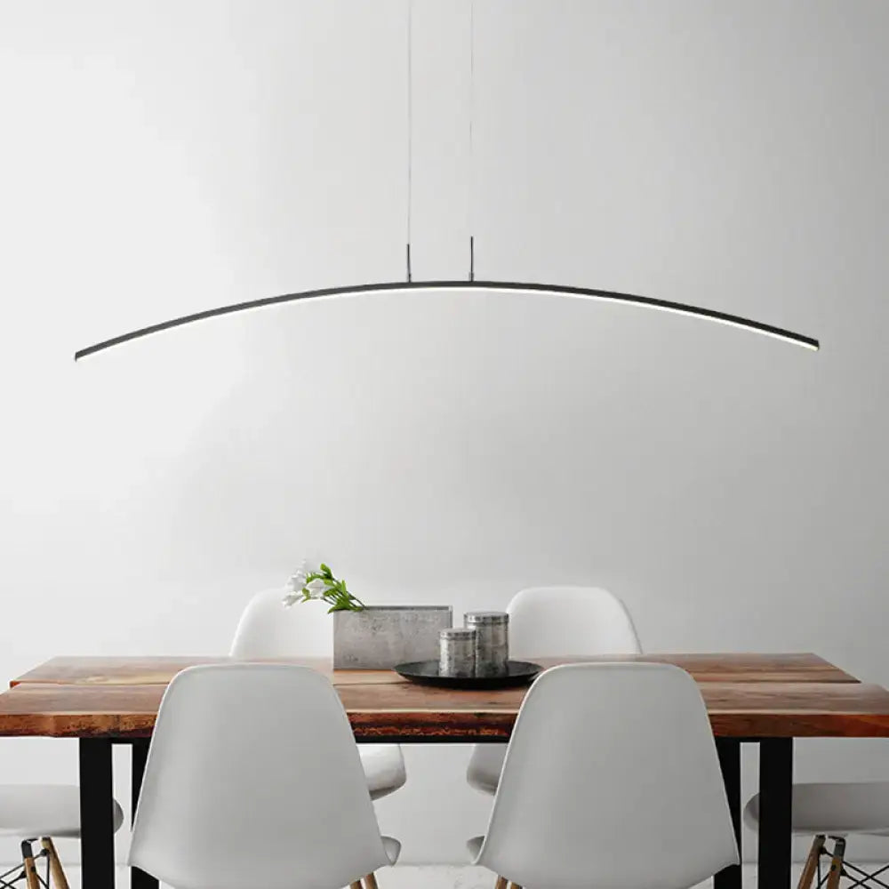 DecorBites™ Sleek Black/White Arch Island LED Pendant Lamp for Elegant Dining Table Lighting