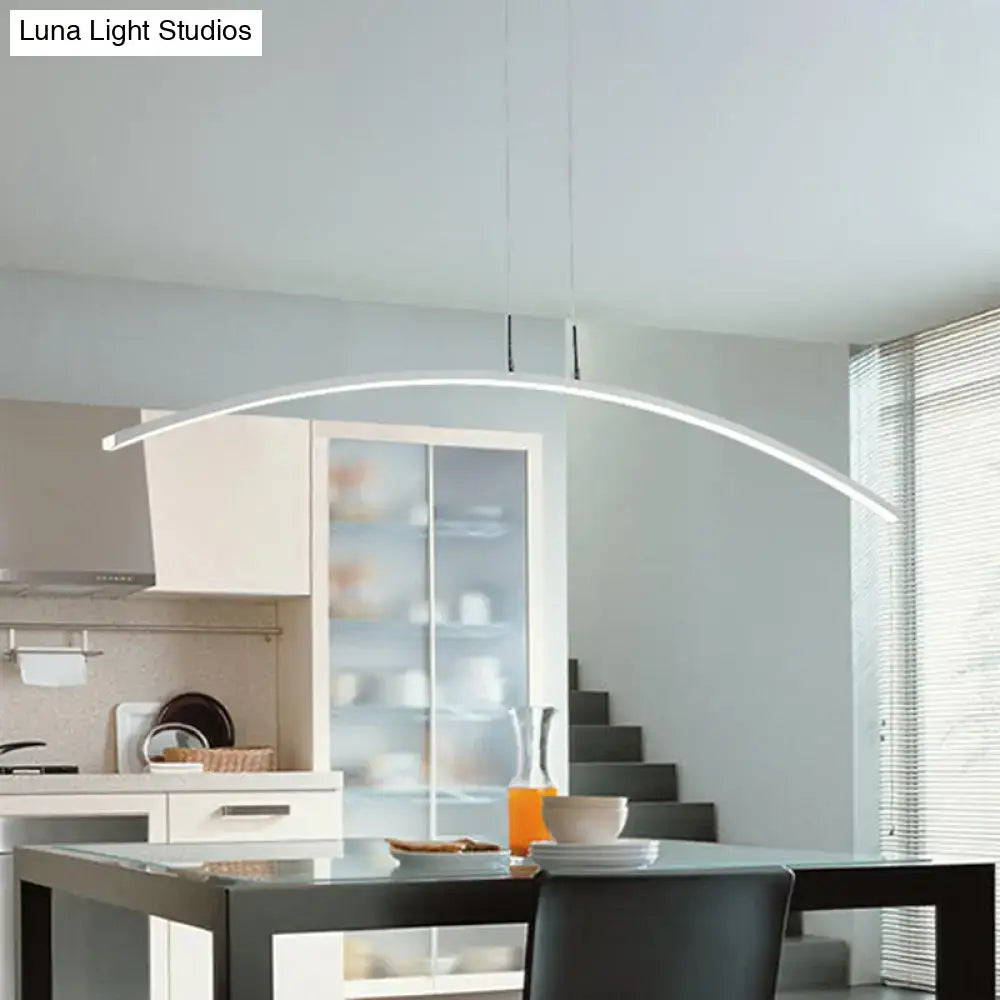 DecorBites™ Sleek Black/White Arch Island LED Pendant Lamp for Elegant Dining Table Lighting