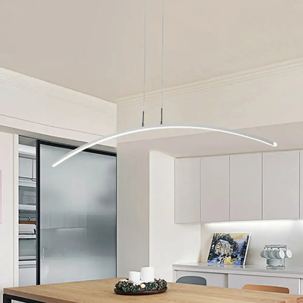DecorBites™ Sleek Black/White Arch Island LED Pendant Lamp for Elegant Dining Table Lighting