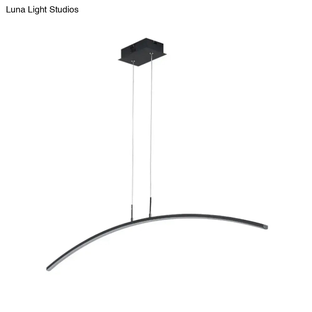DecorBites™ Sleek Black/White Arch Island LED Pendant Lamp for Elegant Dining Table Lighting