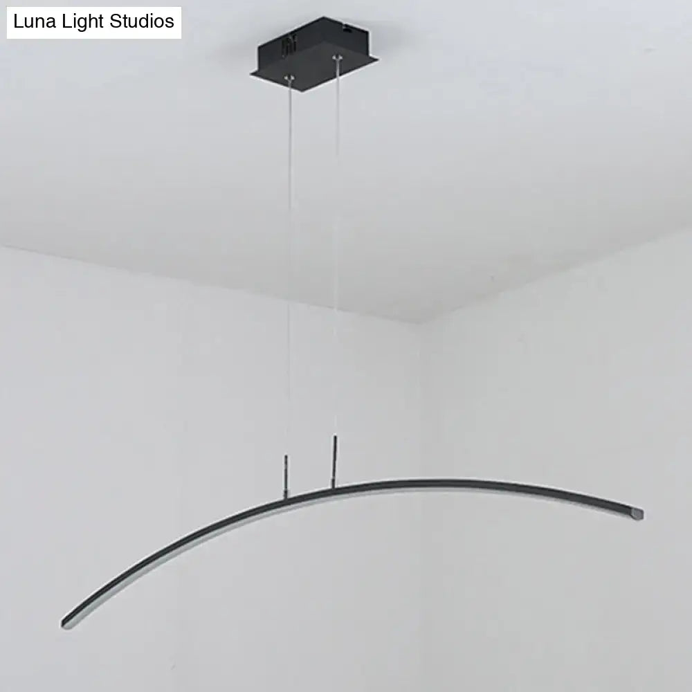 DecorBites™ Sleek Black/White Arch Island LED Pendant Lamp for Elegant Dining Table Lighting