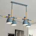 Decorbites sleek dome shade island pendant light with gray wooden accents and metallic finish for dining rooms