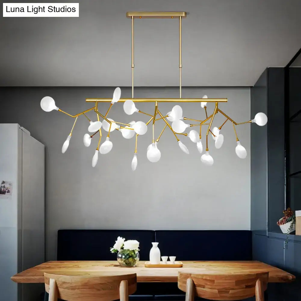 DecorBites™ Sleek Firefly LED Dining Room Pendant Light with Opal Glass - Minimalist Island Chandelier