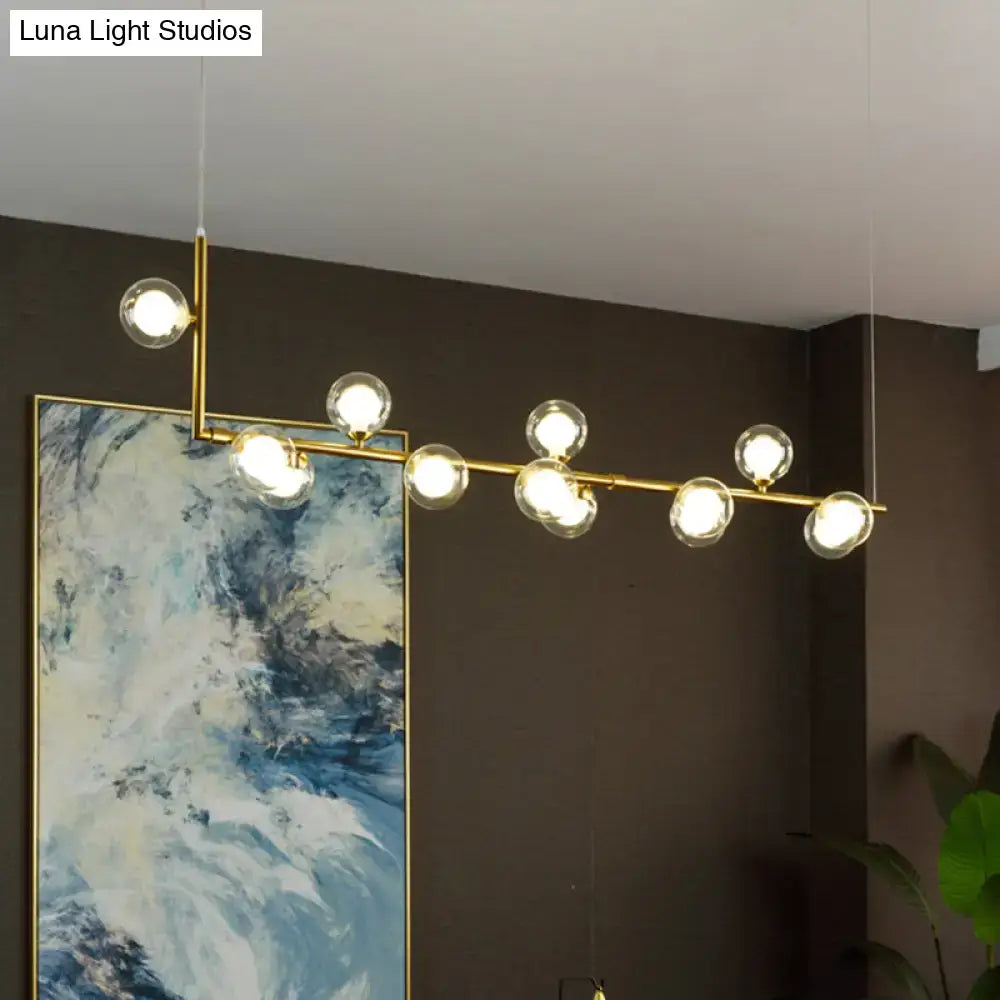DecorBites™ Sleek Glass Pendant Light for Dining Room with Hanging Island Design