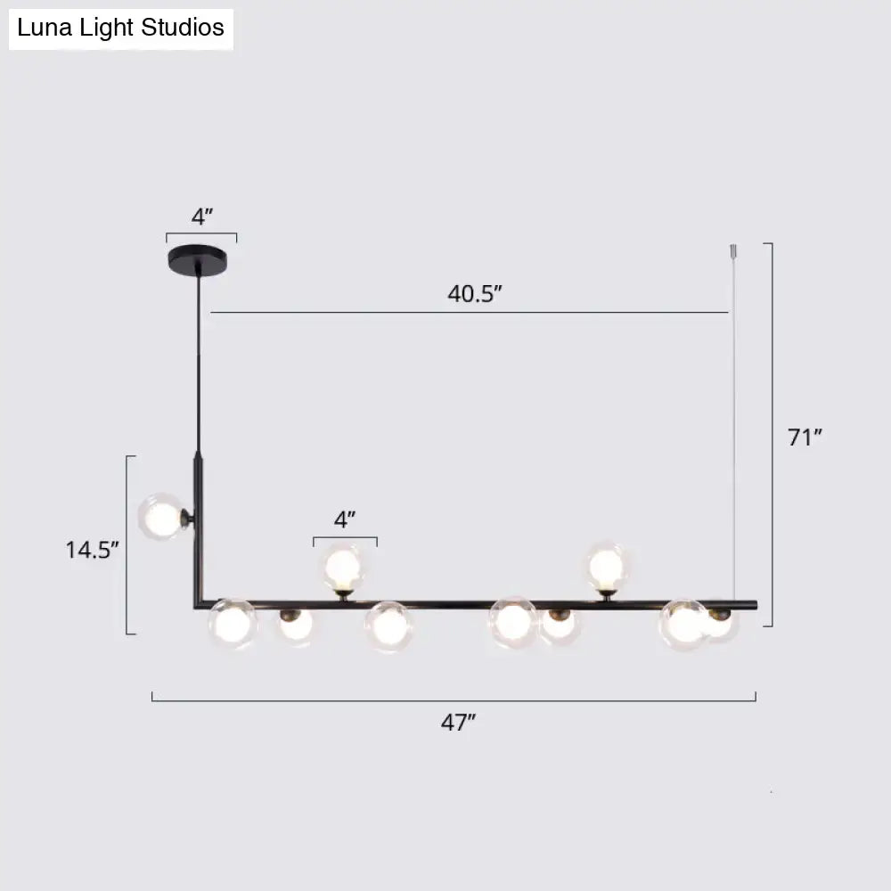 DecorBites™ Sleek Glass Pendant Light for Dining Room with Hanging Island Design