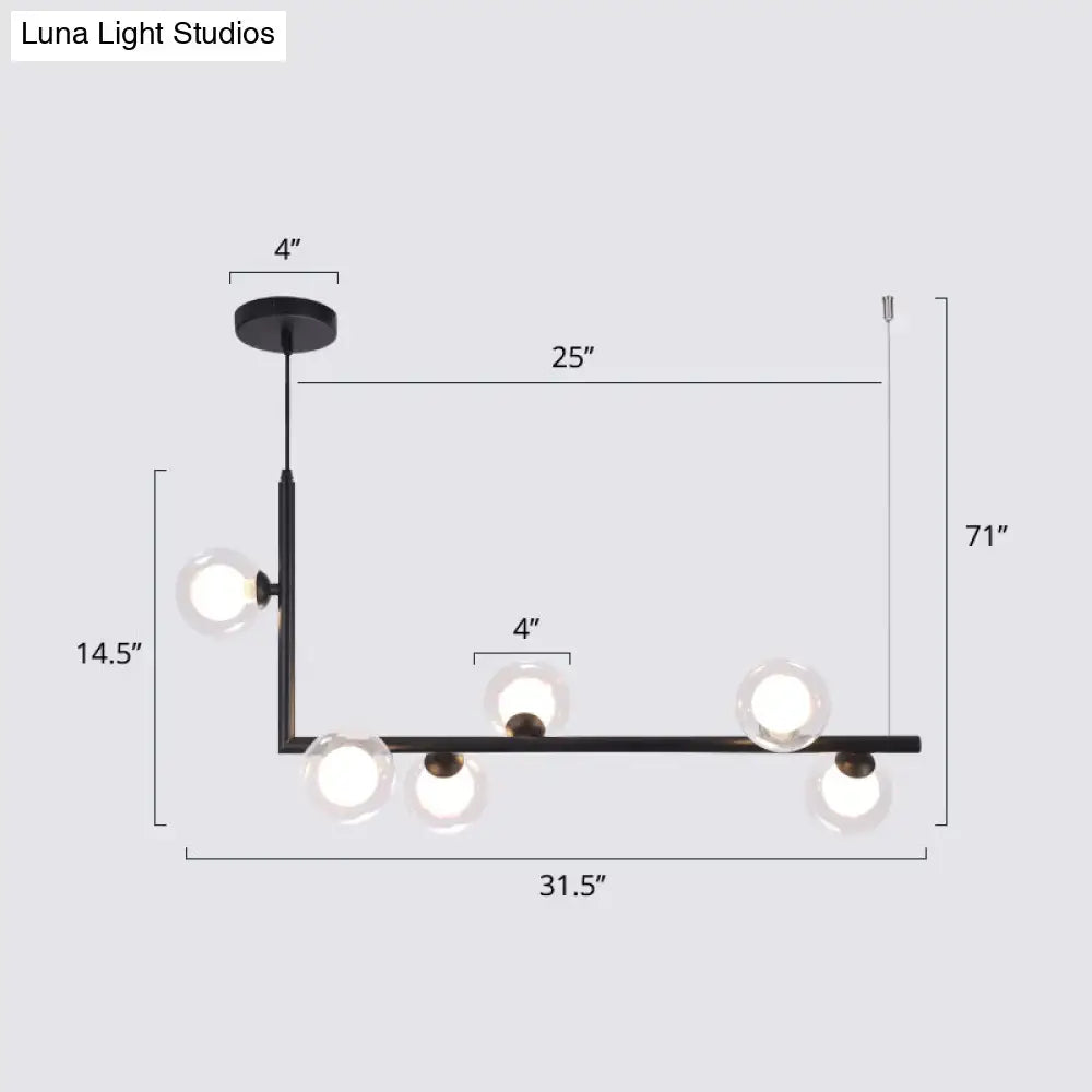 DecorBites™ Sleek Glass Pendant Light for Dining Room with Hanging Island Design