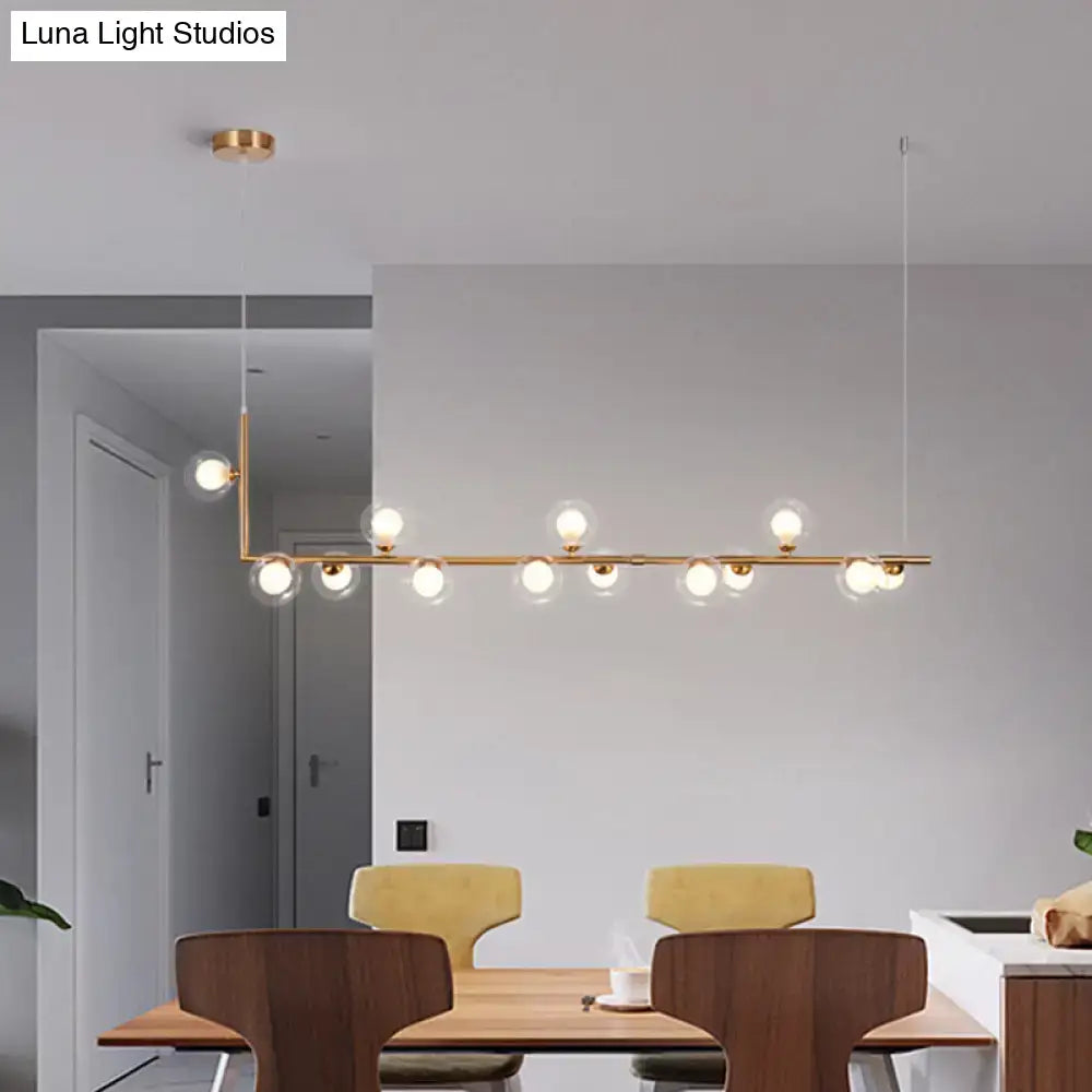 DecorBites™ Sleek Glass Pendant Light for Dining Room with Hanging Island Design