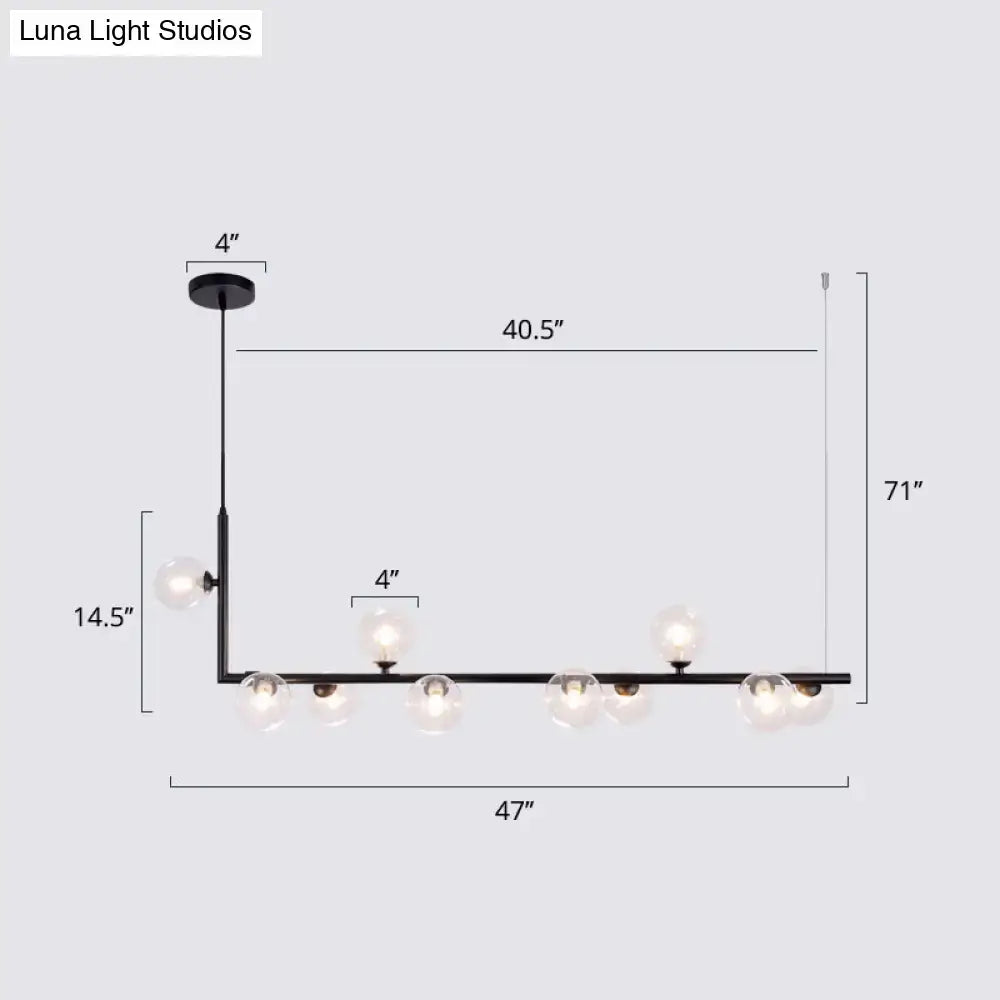 DecorBites™ Sleek Glass Pendant Light for Dining Room with Hanging Island Design