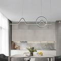 DecorBites™ Sleek Island Light Fixture with Minimalistic Curves - Metallic Suspension Lighting for Living Room