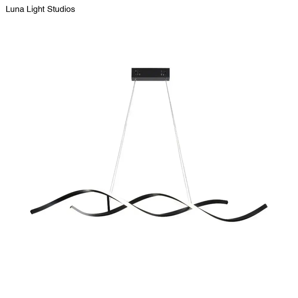 DecorBites™ Sleek LED Dining Room Chandelier - Twisted Aluminium Simplicity Island Light