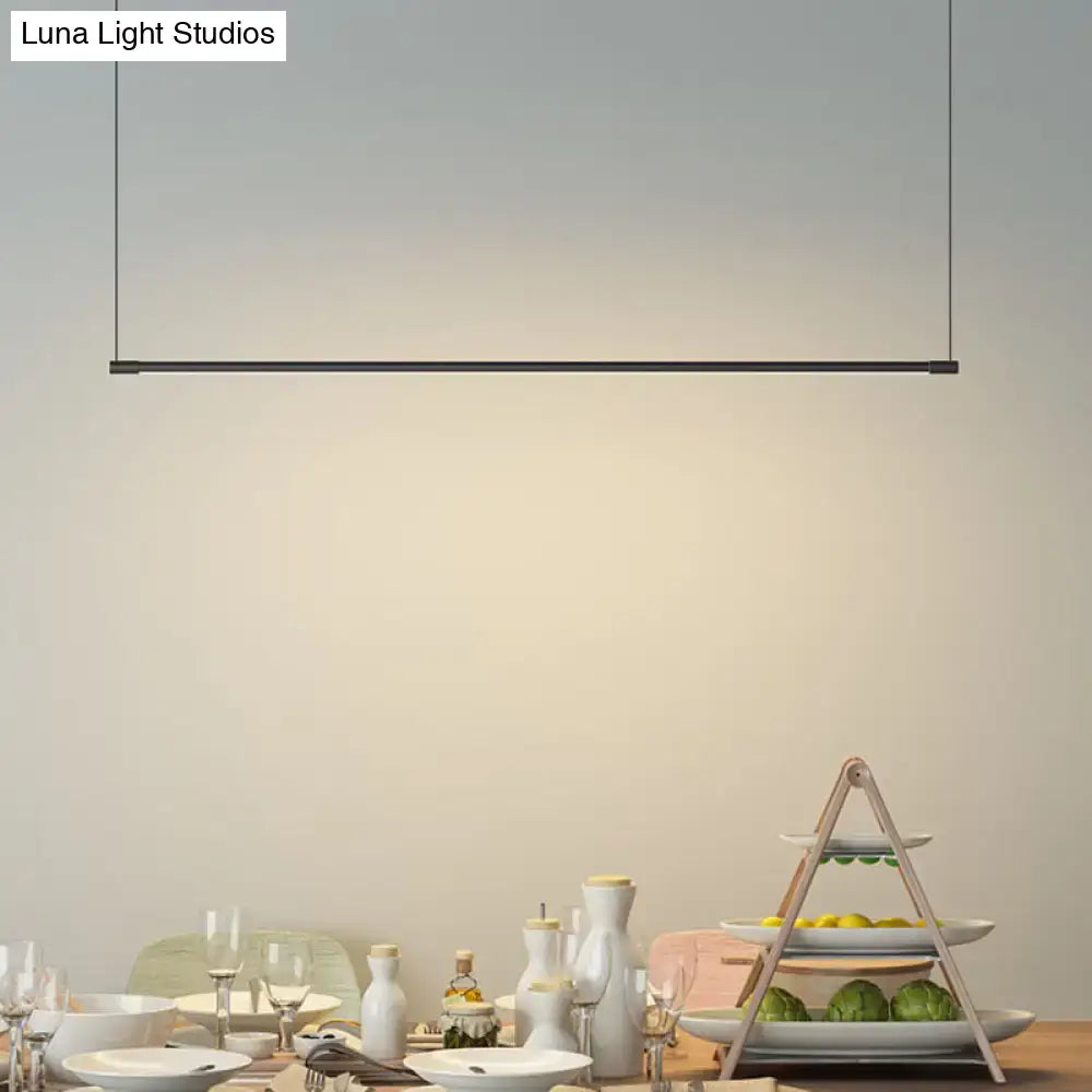 مصباح معلق LED أنيق أسود معدني من DecorBites™ لطاولة الجزيرة العصرية