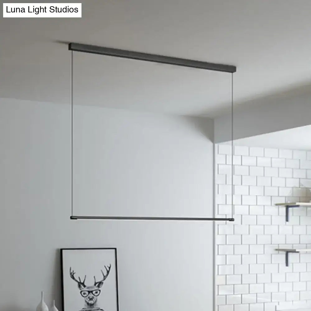 مصباح معلق LED أنيق أسود معدني من DecorBites™ لطاولة الجزيرة العصرية
