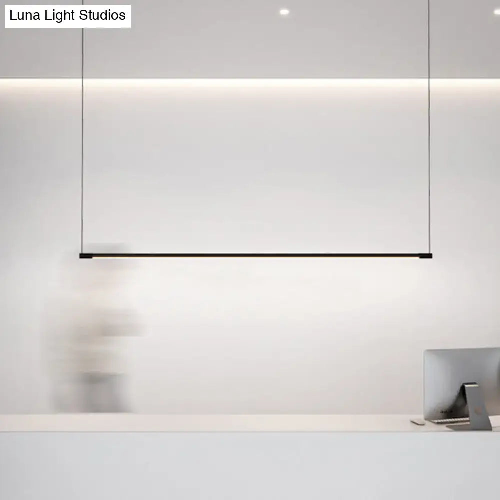 مصباح معلق LED أنيق أسود معدني من DecorBites™ لطاولة الجزيرة العصرية