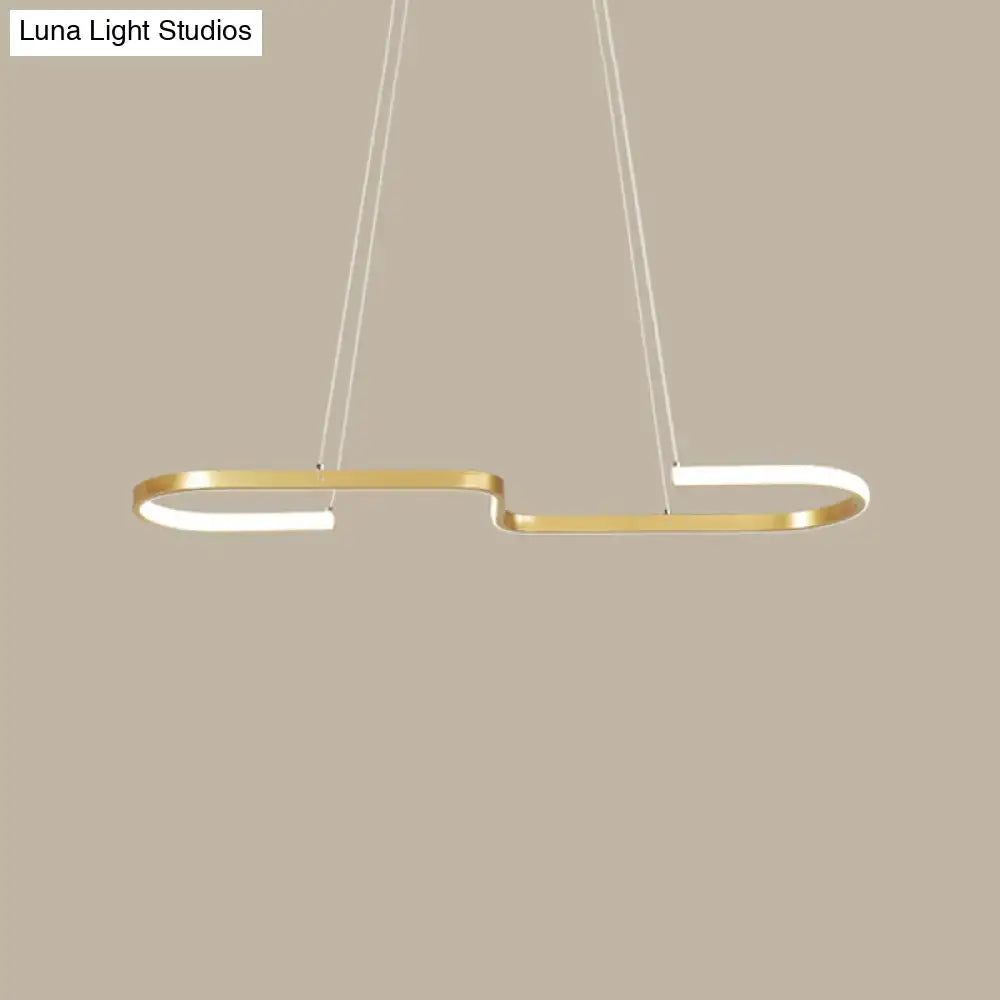 DecorBites™ Sleek Ring and Curve Dining Room Pendant Light with LED Ceiling Mount – Minimalistic Metal Simplicity