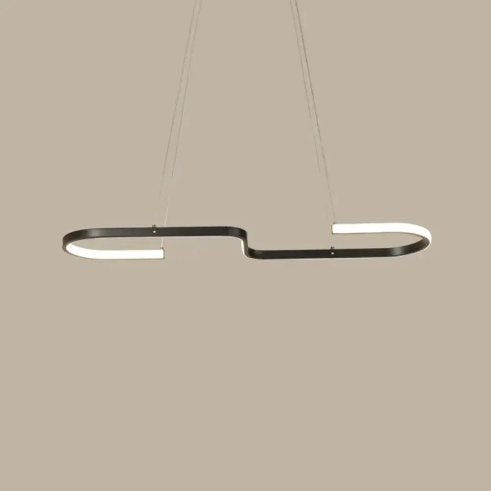 DecorBites™ Sleek Ring and Curve Dining Room Pendant Light with LED Ceiling Mount – Minimalistic Metal Simplicity