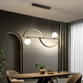 DecorBites™ Sleek Semi-Circle Island Light Fixture with LED and Opal Glass Shade for Dining Room