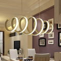 DecorBites™ Sleek Spiral LED Pendant Light: Minimalistic Metal White Hanging Lamp - Warm/White Light