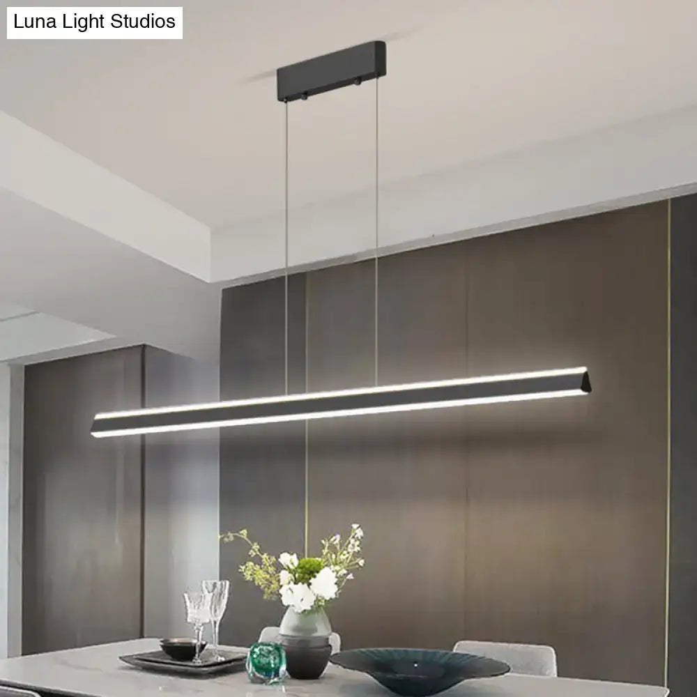 DecorBites™ Sleek Triangle Island Light: Aluminum LED Hanging Lamp for Restaurants