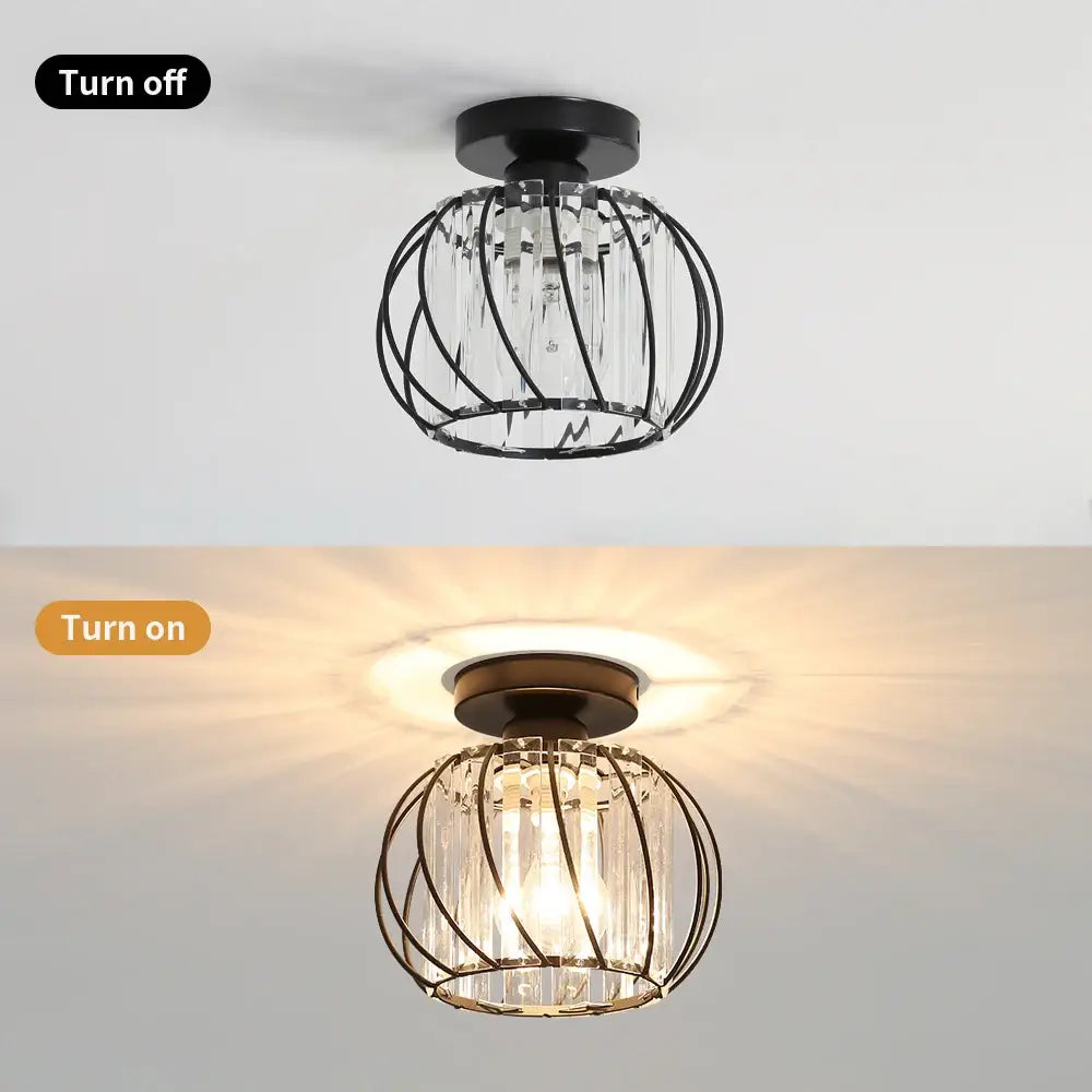 DecorBites™ Small Metal Cage Farmhouse Ceiling Light