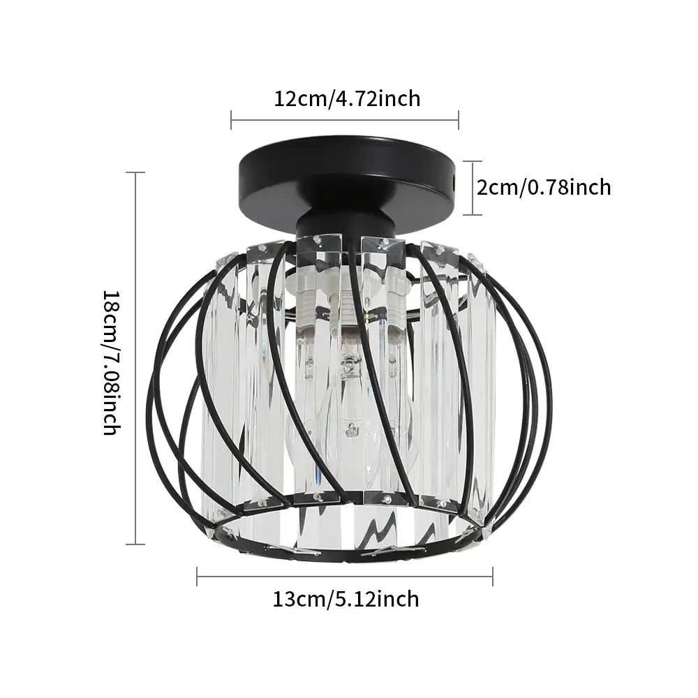 DecorBites™ Small Metal Cage Farmhouse Ceiling Light