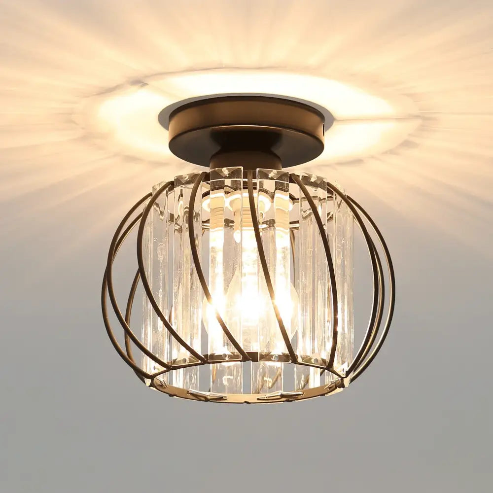 DecorBites™ Small Metal Cage Farmhouse Ceiling Light