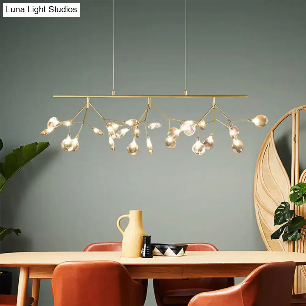 DecorBites™ Smoke Grey Glass Firefly Hanging Lamp - 27-Light Island Lighting Fixture for Dining Room